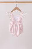 Pink Plaid Bow UPF Swim One-Piece