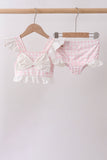 Pink Plaid Bow UPF Swim Set