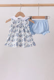 Blue Beach Bloomer Set