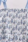 Blue Beach Smocked Women Dress