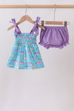 Blue Shark Smocked Bloomer Set
