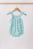 Sage Floral Smocked Bubble