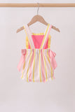 You're my sunshine Stripe Embroidered Bow Bubble