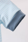 Blue Police Car Stripe Embroidered Bubble