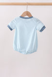 Blue Police Car Stripe Embroidered Bubble