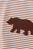 Brown Bear Stripe Embroidered Set