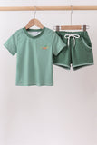 Green Duck Stripe Embroidered Set