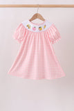 Pink Apple Bus Smocked Dress