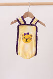 Purple LSU Tiger Applique Ruffle Bubble