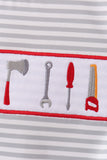 Red Toolbox Embroidery stripe bubble