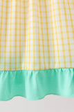 Mustard Honey Bear Embroidered Dress