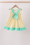 Mustard Honey Bear Embroidered Dress