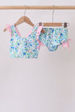 Blue Floral UPF Swim Set