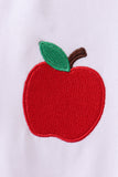Red Stripe Apple Embroidered Set