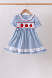 Blue Apple Embroidered Dress