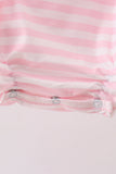 Pink Stripe Apple Book Applique Bubble
