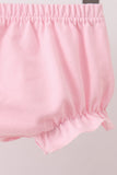 Pink Stripe Apple Book Applique Bubble