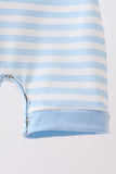 Blue Stripe Apple Book Appliqué Romper