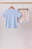 Seashell Stripe Embroidered Set