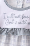 Blue Faith Quote Embroidered Bloomer Set