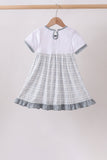 Blue Faith Quote Embroidered Dress