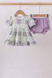Purple Floral Bloomer Set
