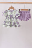 Purple Floral Bloomer Set