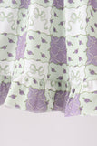 Purple Floral Smocked Bloomer Set