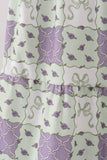 Purple Floral Smocked Women Dress