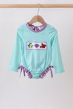 Blue under the sea Embroidered UPF Rashguard