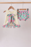 Palm Tree Embroidered Bloomer Set
