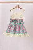 Palm Tree Embroidered Dress