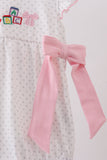 Pink Pencil ABC embroidery dot bubble