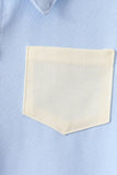 Blue Colorblock Pocket Shorts Set