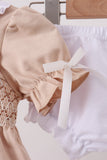 Khaki Puppy Smocked Bloomer Set