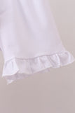 Khaki Puppy Smocked Ruffle Shorts Set