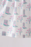 Blue Boots Print Bloomer Set