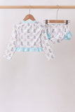 Blue Boots Ruffle Rashguard Set