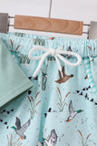 Green Duck Pocket Shorts Set