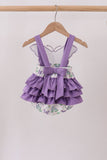 Purple Butterfly Applique Ruffle Bubble