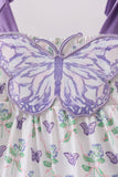 Purple Butterfly Applique Shorts Set