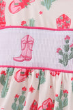 Pink Boots Smocked Dress