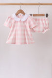 Pink Gingham Bloomer Set