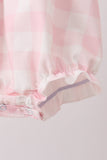 Pink gingham button bubble