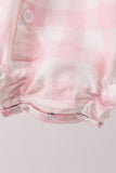 Pink gingham button bubble