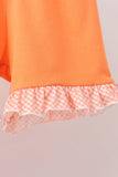 Coral Jesus Loves me Embroidered Floral Shorts Set