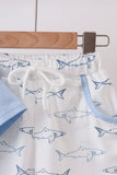 Blue Shark Print Shorts Set