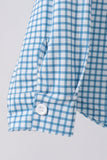 Blue Grid Dad Button Down Shirt