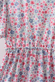 Blue Floral Print Mom Dress