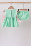 Green Butterfly Smocked Bloomer Set